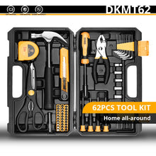 Load image into Gallery viewer, DEKO Hand Tool Set General Household Repair Hand Tool Kit with Plastic Tool box Storage Case Hammer Screwdriver Ratchet Wrench