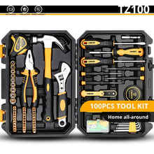 Load image into Gallery viewer, DEKO Hand Tool Set General Household Repair Hand Tool Kit with Plastic Tool box Storage Case Hammer Screwdriver Ratchet Wrench