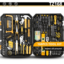 Load image into Gallery viewer, DEKO Hand Tool Set General Household Repair Hand Tool Kit with Plastic Tool box Storage Case Hammer Screwdriver Ratchet Wrench