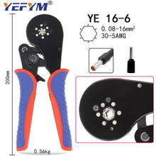 Load image into Gallery viewer, YE 16-6 0.08-16mm2 Crimping Tools Pliers Electrical Tubular Terminals Box Mini Clamp HSC8 10S/6-6/16-4 Self-Adjusting Set