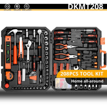 Load image into Gallery viewer, DEKO Hand Tool Set General Household Repair Hand Tool Kit with Plastic Tool box Storage Case Hammer Screwdriver Ratchet Wrench
