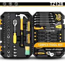Load image into Gallery viewer, DEKO Hand Tool Set General Household Repair Hand Tool Kit with Plastic Tool box Storage Case Hammer Screwdriver Ratchet Wrench
