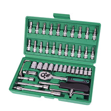 Load image into Gallery viewer, Car Repair Tool 46pcs 1/4-Inch Socket Set Car Repair Tool Ratchet Torque Wrench Combo Tools Kit Auto Repairing Tool Set
