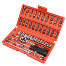 Load image into Gallery viewer, Car Repair Tool 46pcs 1/4-Inch Socket Set Car Repair Tool Ratchet Torque Wrench Combo Tools Kit Auto Repairing Tool Set

