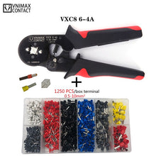 Load image into Gallery viewer, Tubular Terminal Crimping Tools HSC8 6-4A Pliers For 0.06-10mm2 28-7awg Terminals High Precision Electrical Pliers Clamp Sets
